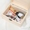 1-Pack Unfinished Unpainted Wooden Box with Hinged Lid for Crafts DIY Storage Jewelry Plain Pine Box